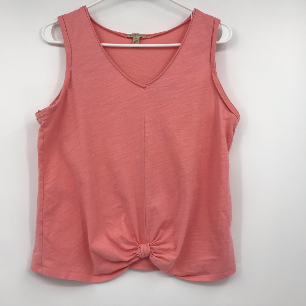 Anthropology Bordeaux Pink Tank Top with Bow LARGE